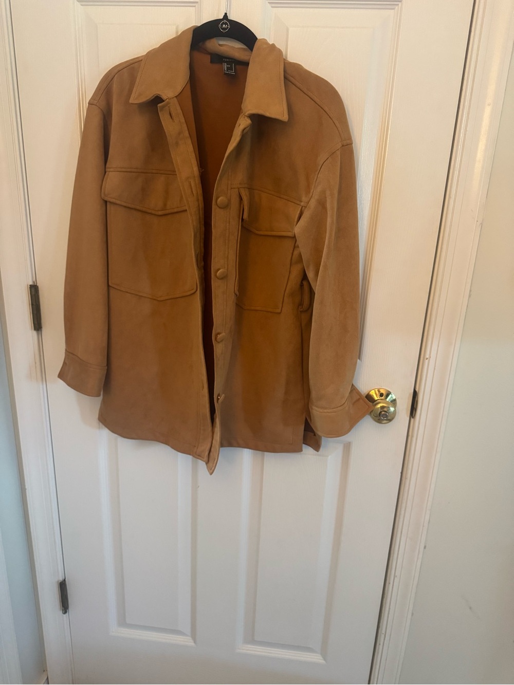 Men's Tan Suede Button Jacket